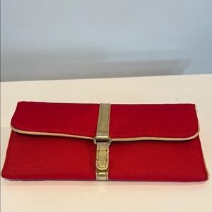 Red & Gold Travel Case Jewelry Storage Organizer Bag Pouch Purse